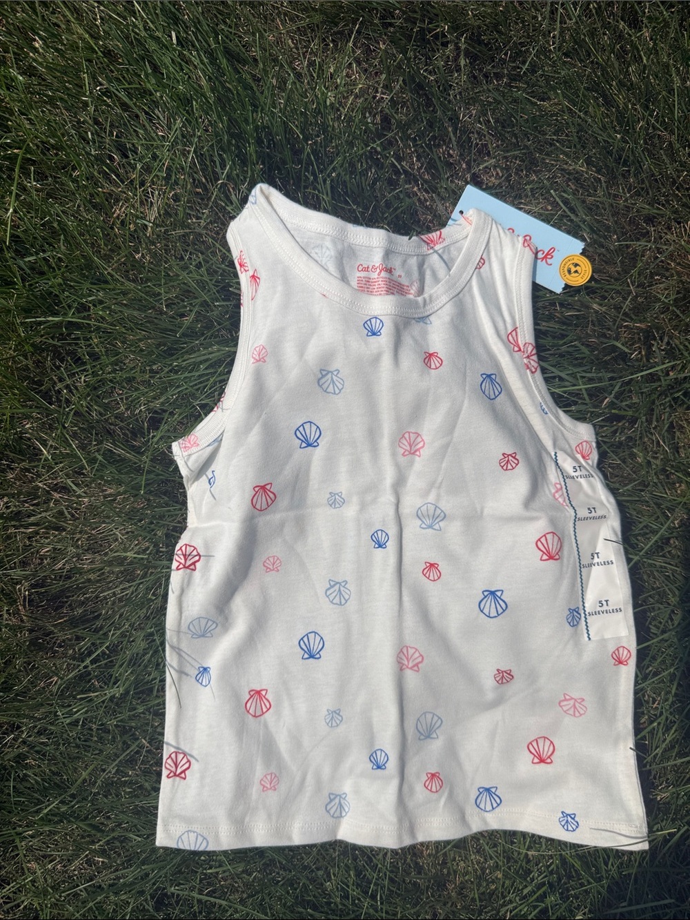 Cat & Jack White Tank Top with Blue and Pink Shells